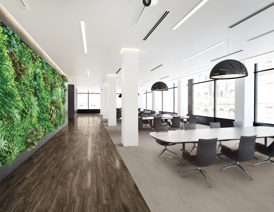 Armstrong Commercial - Parallel USA 20 - 6 in. x 48 in. - Luxury Vinyl Tile - Savannah Walnut Endearing Installed