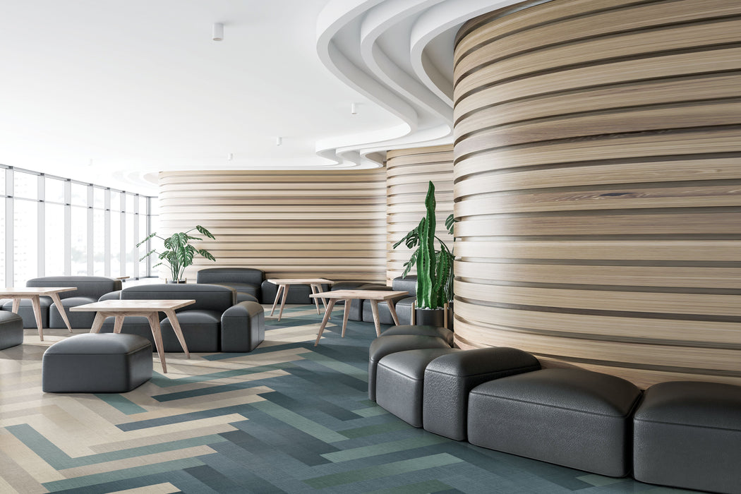 Armstrong Commercial - Exchange - System Gradient - 6 in. x 36 in. - Luxury Vinyl Tile - Milky Way Installed