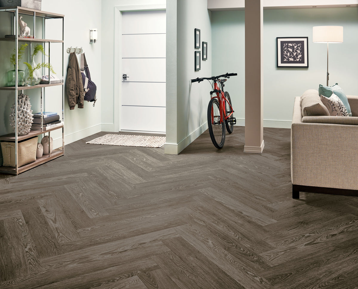 Armstrong Commercial - American Charm - 6 in. x 36 in. - Luxury Vinyl Tile - 6 mil - Charlestown Oak Emberglow Brown Installed