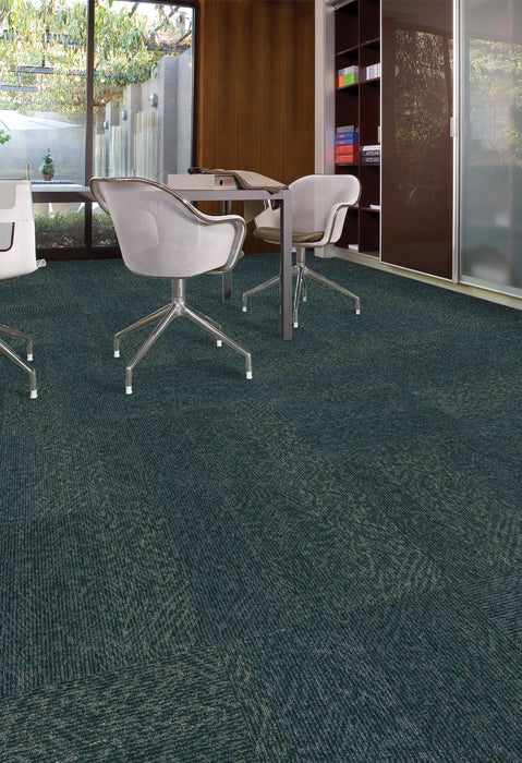 Aladdin Commercial - Clear Intention - Driving Factor - Commercial Carpet Tile - Tidepool Installed