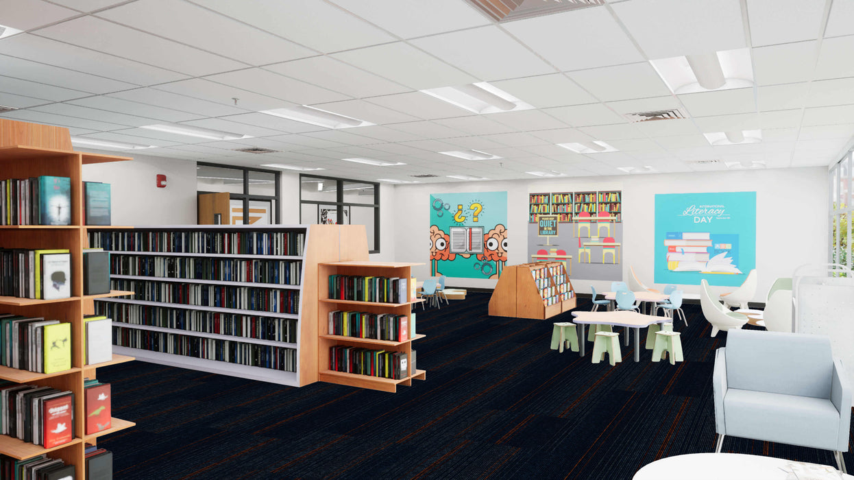 Mohawk - Side Stripe - 24 in. x 24 in. - Commercial Carpet Tile - City Park floor installation