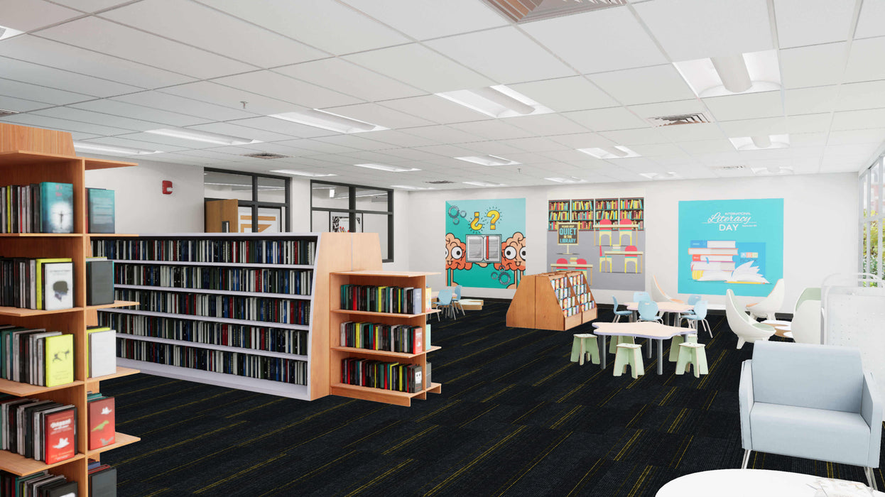 Mohawk - Side Stripe - 24 in. x 24 in. - Commercial Carpet Tile - Eastside floor installation