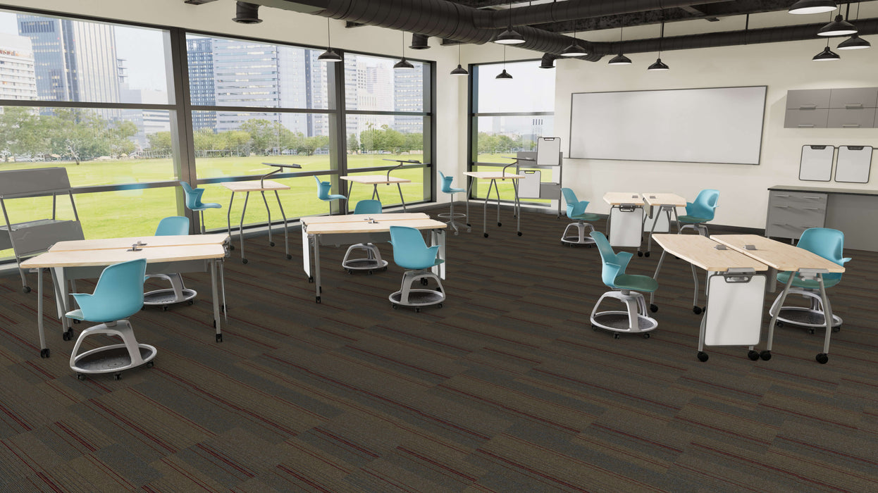 Mohawk - Side Stripe - 24 in. x 24 in. - Commercial Carpet Tile - Fairview floor installation