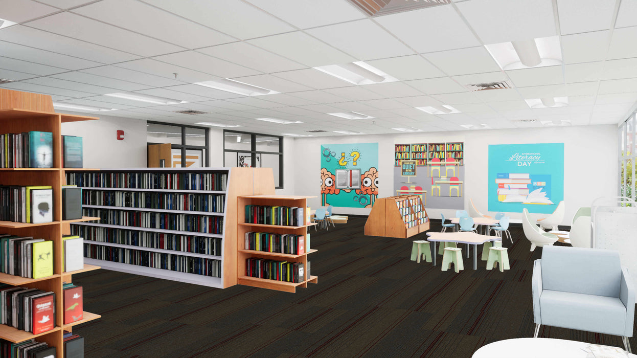 Mohawk - Side Stripe - 24 in. x 24 in. - Commercial Carpet Tile - Fairview floor installation