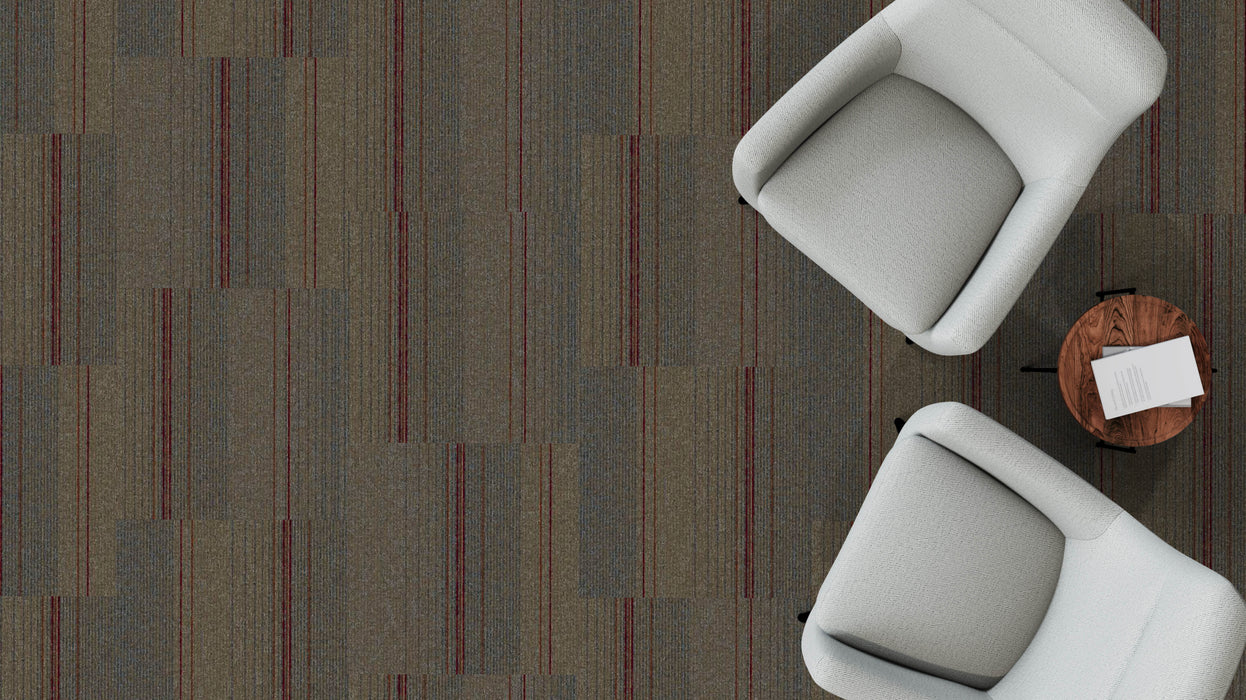 Mohawk - Side Stripe - 24 in. x 24 in. - Commercial Carpet Tile - Fairview floor installation