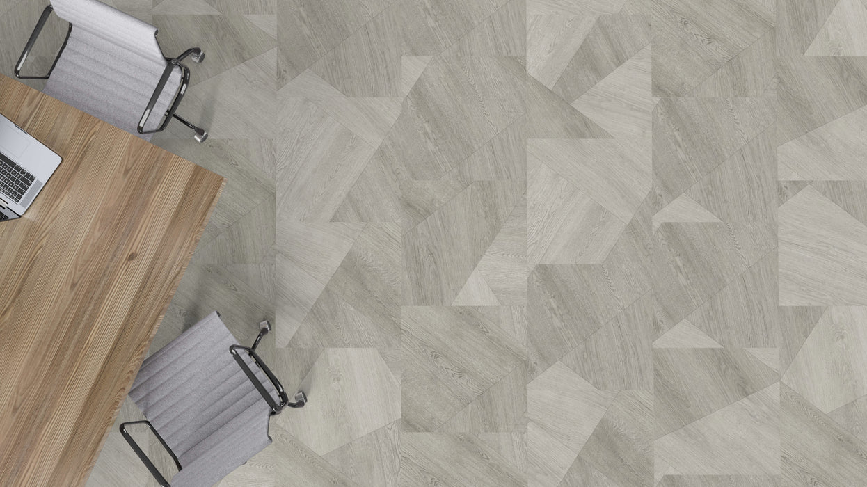 Mohawk - Assembled Woods - Angular Grain - Luxury Vinyl Tile - Riverstone Oak floor installation