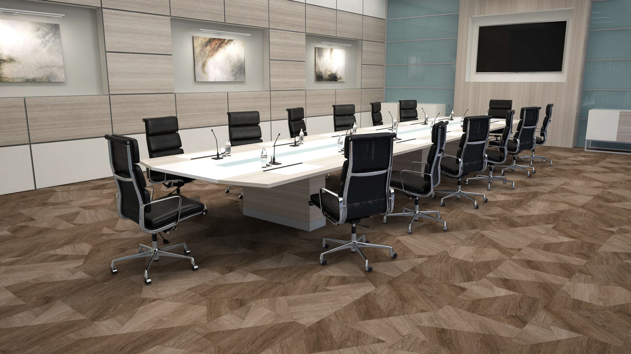 Mohawk - Assembled Woods - Angular Grain - Luxury Vinyl Tile - Sienna Oak floor installation