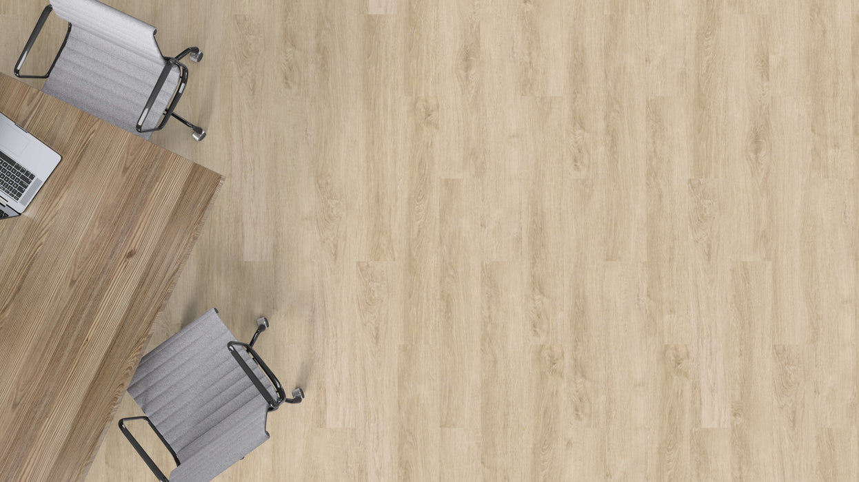 Mohawk - Assembled Woods - Planked - Luxury Vinyl Tile - Butterscotch Oak floor installation