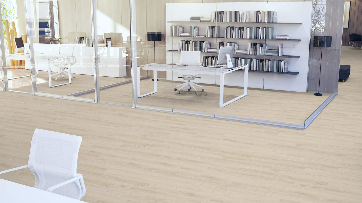Mohawk - Assembled Woods - Planked - Luxury Vinyl Tile - Goldenrod Oak floor installation