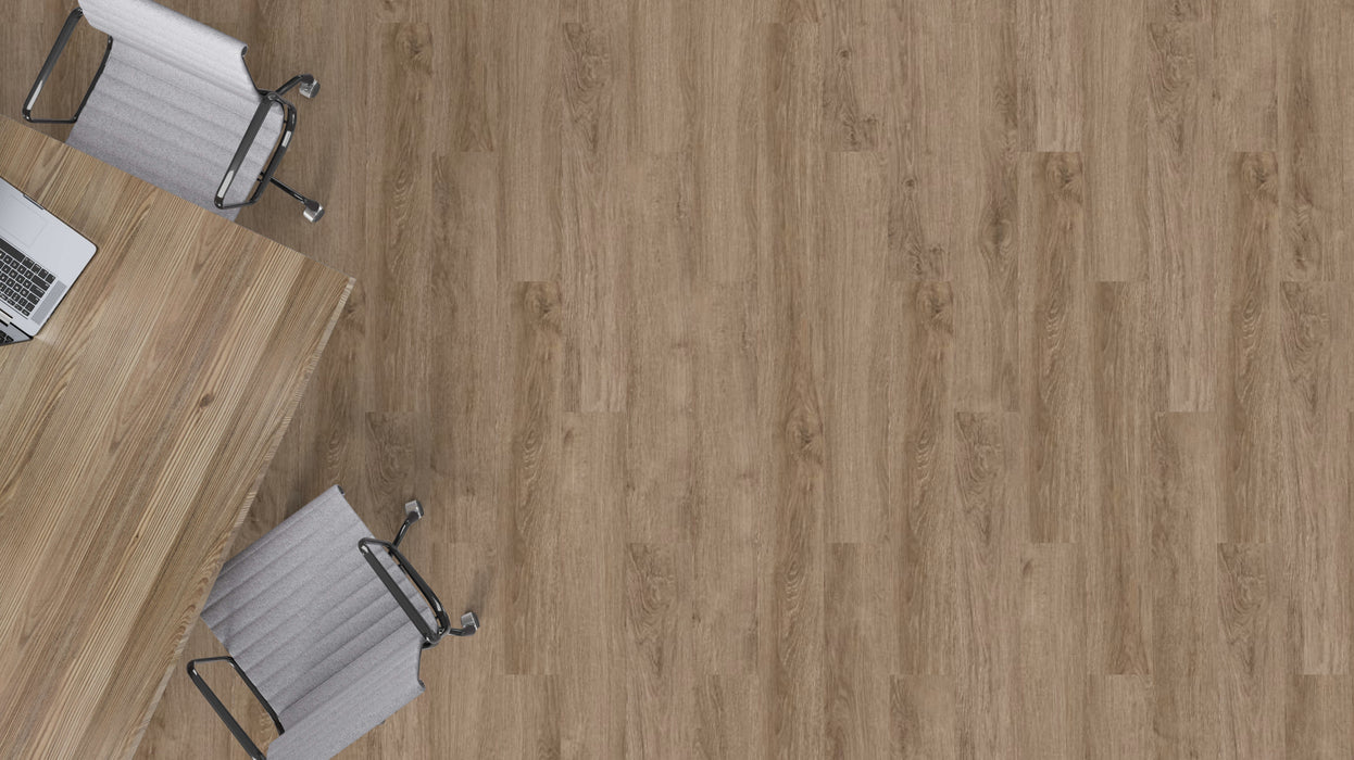 Mohawk - Assembled Woods - Planked - Luxury Vinyl Tile - Safari Oak floor installation