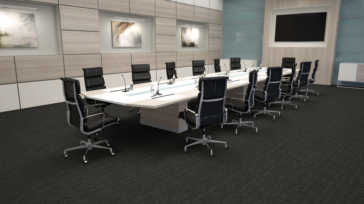 Mohawk - Statement Fabric - 24 in. x 24 in. - Commercial Carpet Tile - Dark Charcoal floor installation