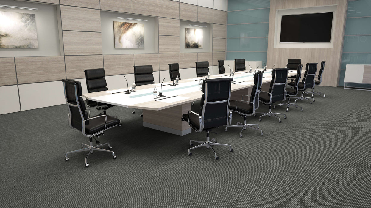 Mohawk - Statement Fabric - 24 in. x 24 in. - Commercial Carpet Tile - Light Slate floor installation