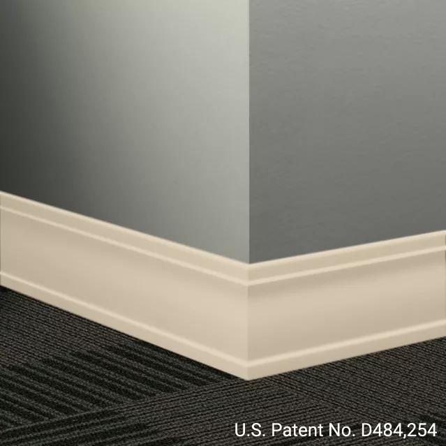 Johnsonite Commercial - 3.5 in. Rubber Wall Base - Millwork Outline Almond