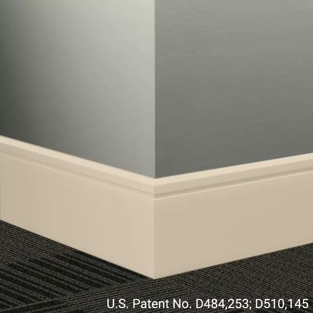 Johnsonite Commercial - 8 in. Rubber Wall Base - Millwork Reveal Almond