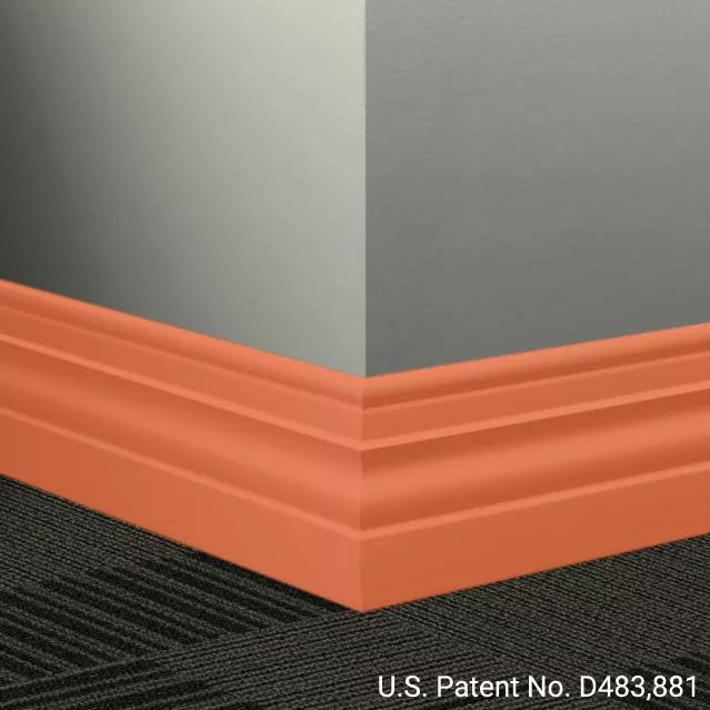 Johnsonite Commercial - 4.5 in. Rubber Wall Base - Millwork Diplomat Tangerine Tango