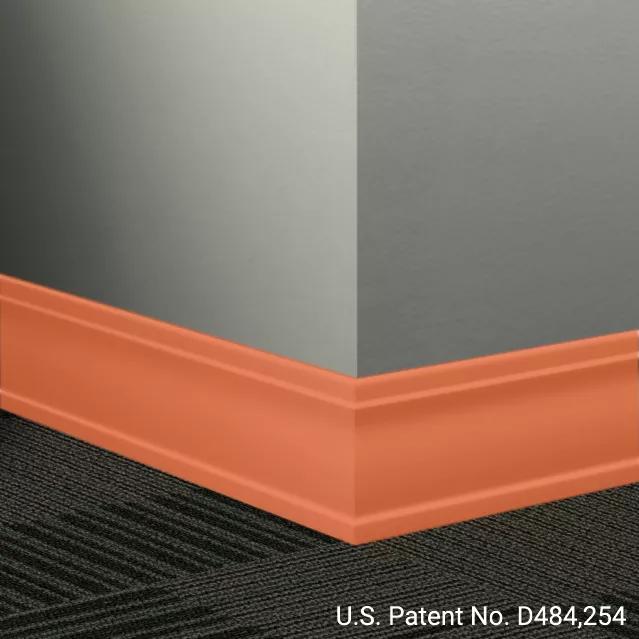 Johnsonite Commercial - 3.5 in. Rubber Wall Base - Millwork Outline Tangerine Tango