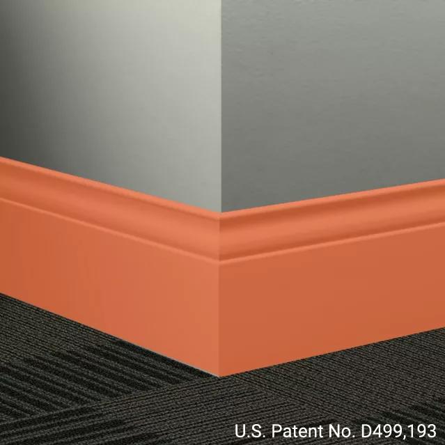 Johnsonite Commercial - 5.25 in. Rubber Wall Base - Millwork Inflection Tangerine Tango