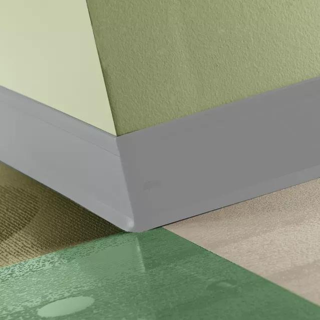 Johnsonite Commercial - 4.25 in. Rubber Wall Base - Perceptions Recess Toe Colonial Grey