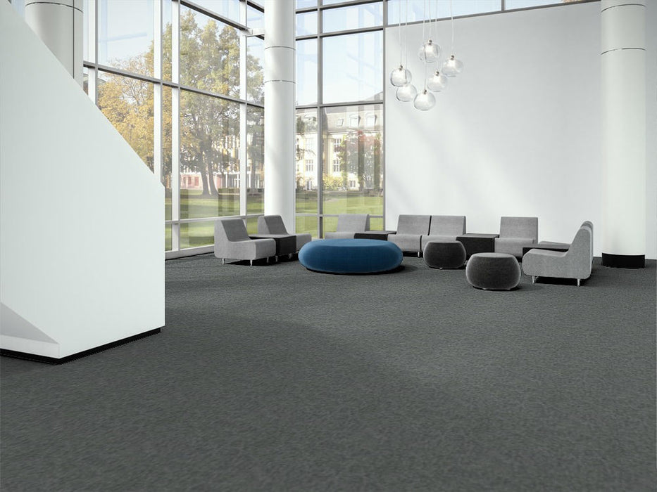 EF Contract - Stride - 24 in. x 24 in. - Commercial Carpet Tile - Pepper INstalled