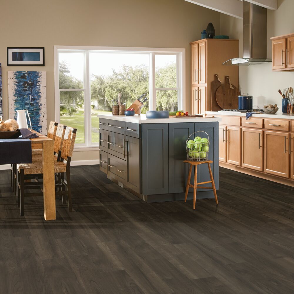 Armstrong Commercial - American Charm - 6 in. x 36 in. - Luxury Vinyl Tile - 6 mil - Mountain Cherry Wellfleet Bark Installed