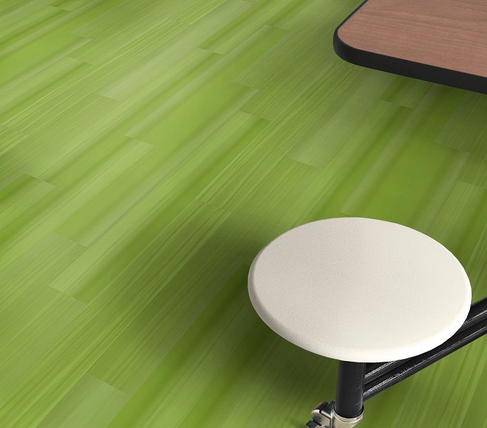 Philadelphia Commercial - Strie - Luxury Vinyl Tile - Chartreuse floor installation