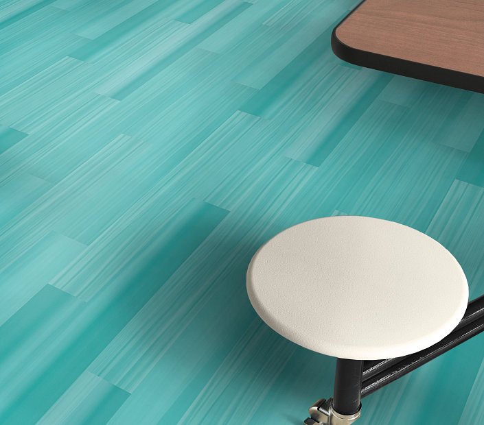 Philadelphia Commercial - Strie - Luxury Vinyl Tile - Turquoise floor installation