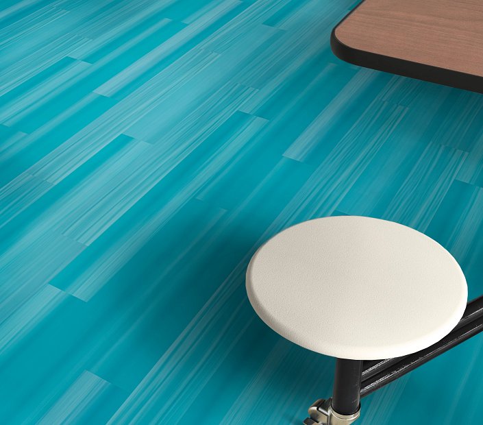 Philadelphia Commercial - Strie - Luxury Vinyl Tile - Cyan floor installation
