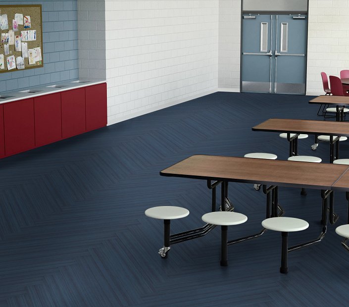 Philadelphia Commercial - Color Scope Ille - Luxury Vinyl Tile - Indigo floor installation