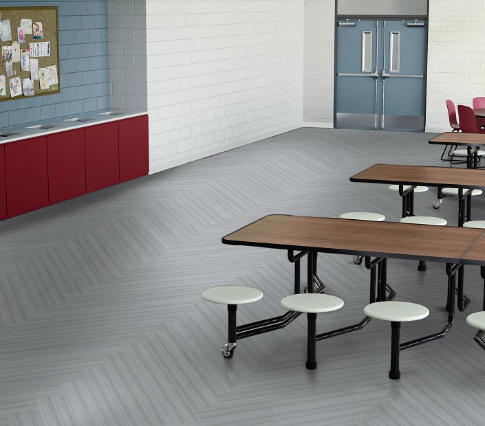 Philadelphia Commercial - Color Scope 30 - Luxury Vinyl Tile - Silver floor installation