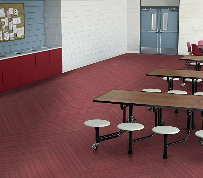 Philadelphia Commercial - Color Scope Ille - Luxury Vinyl Tile - Garnet floor installation