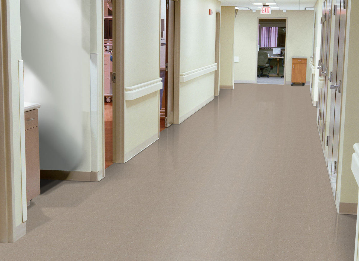 Armstrong Commercial - Standard Excelon Imperial Texture - Vinyl Composition Tile (VCT) - Earthstone Greige Installed