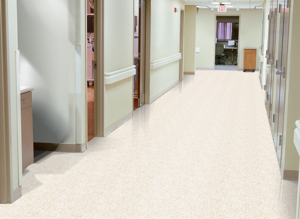 Armstrong Commercial - Standard Excelon Imperial Texture - Vinyl Composition Tile (VCT) - Fortress White Installed