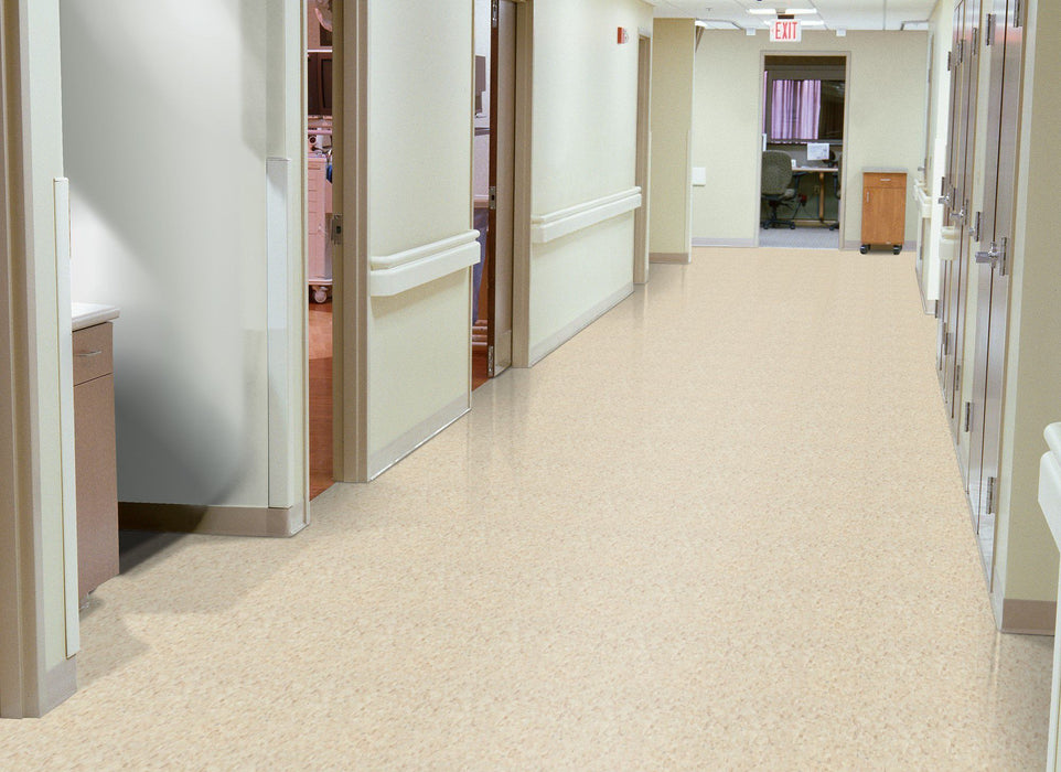 Armstrong Commercial - Standard Excelon Imperial Texture - Vinyl Composition Tile (VCT) - Sandrift White Installed