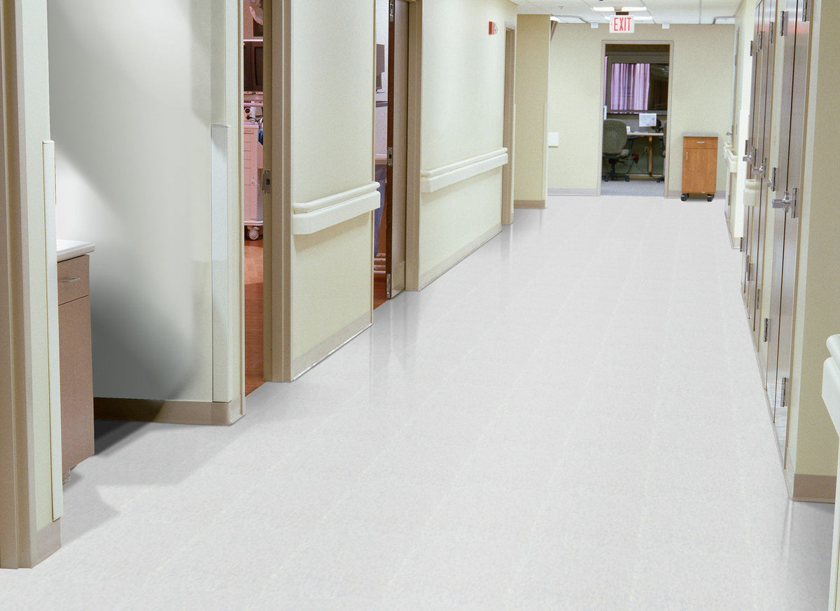 Armstrong Commercial - Standard Excelon Imperial Texture - Vinyl Composition Tile (VCT) - Soft Cool Gray Installed