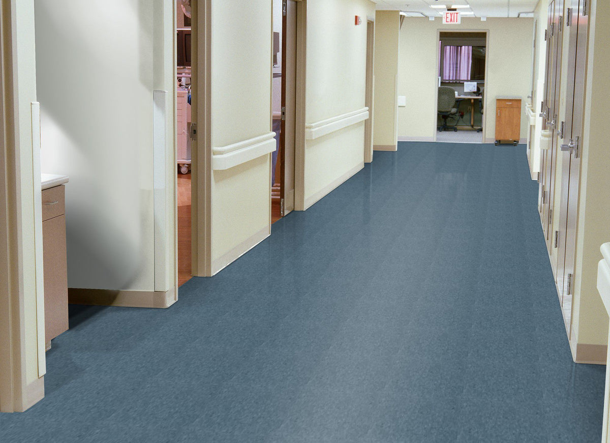 Armstrong Commercial - Standard Excelon Imperial Texture - Vinyl Composition Tile (VCT) - Grayed Blue Installed