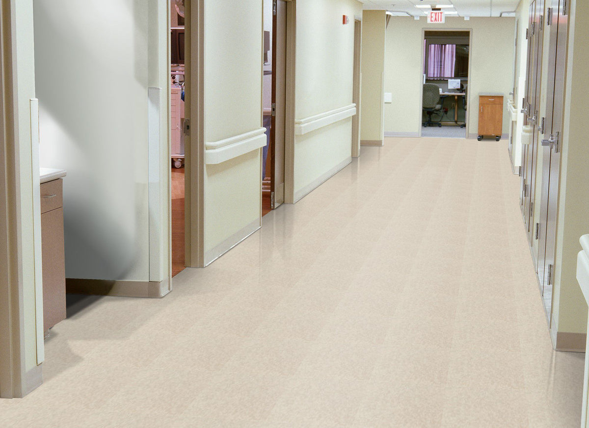 Armstrong Commercial - Standard Excelon Imperial Texture - Vinyl Composition Tile (VCT) - Mint Cream Installed