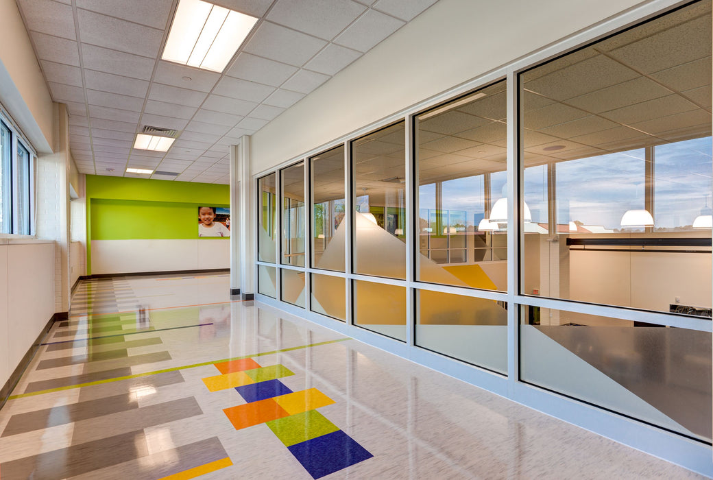 Armstrong Commercial - Standard Excelon Imperial Texture - Vinyl Composition Tile (VCT) - Screamin' Pumpkin Hallway Install