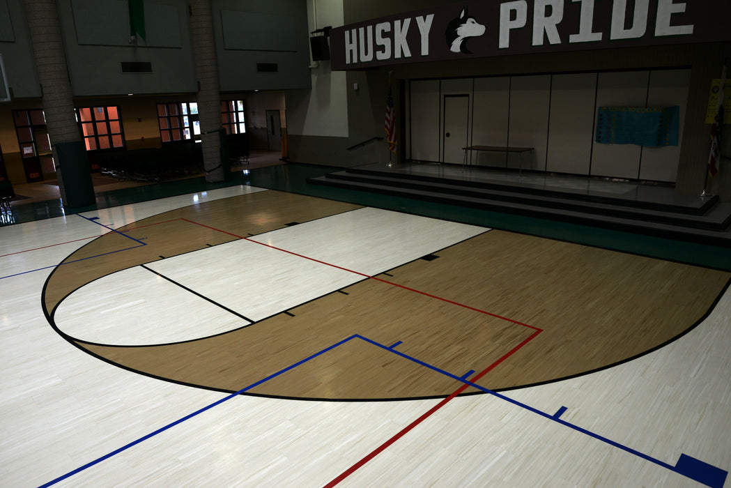 Armstrong Commercial - Premium Excelon Feature Tile and Strip - 4 in. x 24 in. Vinyl Composition Tile - Blue II Installed