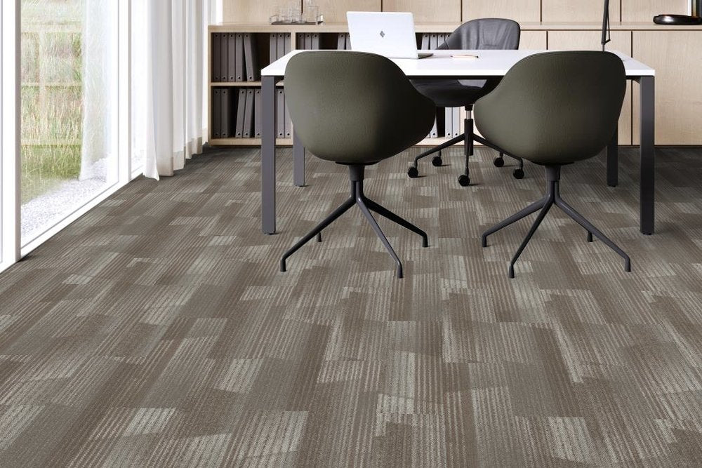 Shaw Contract - Connected Threads - Quilted Tile - 9 in. x 36 in. - Commercial Carpet Tile - Cozy Installed