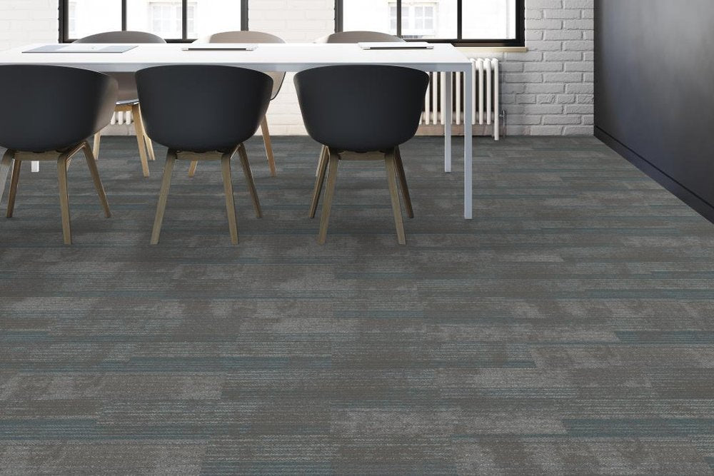 Shaw Contract - Connected Threads - French Knot Tile - 9 in. x 36 in. - Commercial Carpet Tile - Repurpose Teal