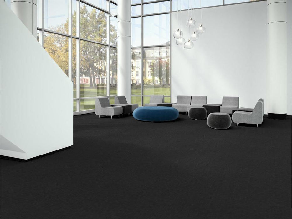 EF Contract - Batiste Moderne - 18 in. x 36 in. - Commercial Carpet Tile - Noir Installed