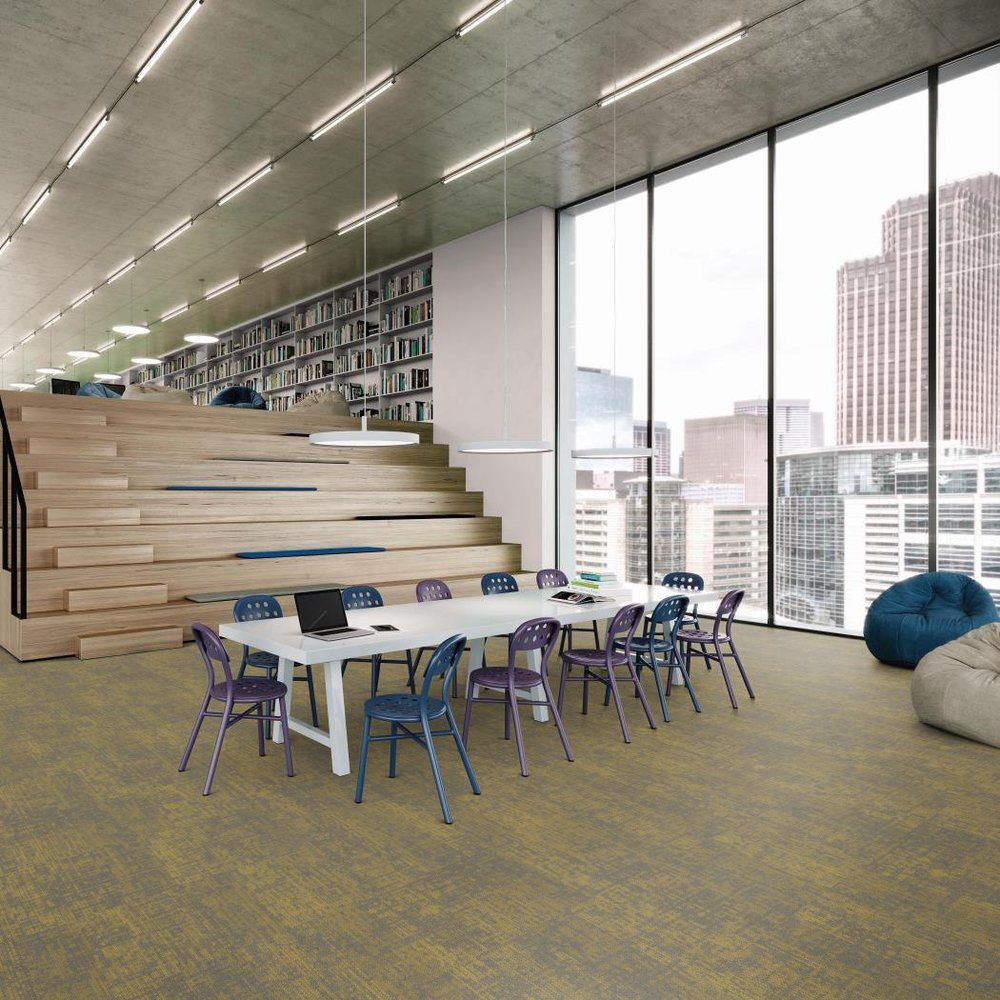 Shaw Contract - Creative Zone - Daydreamer Tile - 24 in. x 24 in. - Commercial Carpet Tile - Thoughtful Yellow