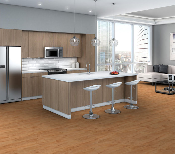 Philadelphia Commercial - Bosk - Luxury Vinyl Plank - Light Cherry floor installation