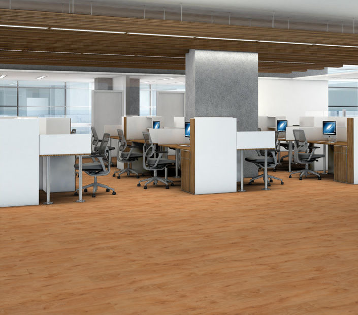 Philadelphia Commercial - Bosk - Luxury Vinyl Plank - Light Cherry floor installation