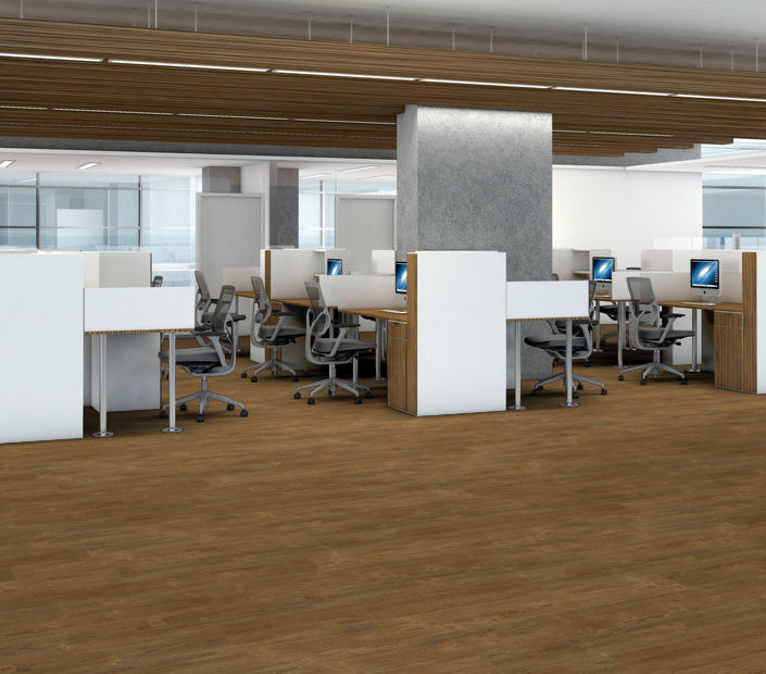 Philadelphia Commercial - Bosk - Luxury Vinyl Plank - Cafe Noir floor installation