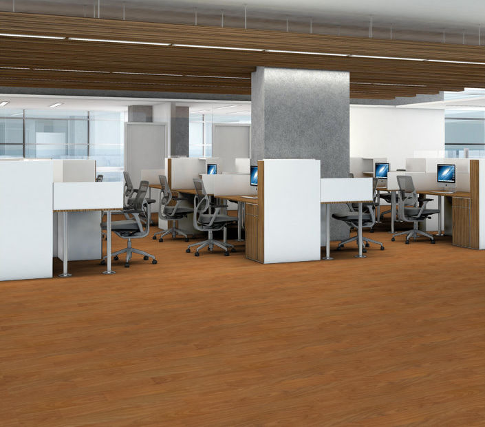 Philadelphia Commercial - Bosk Pro - Luxury Vinyl Plank - Brazen Red floor installation
