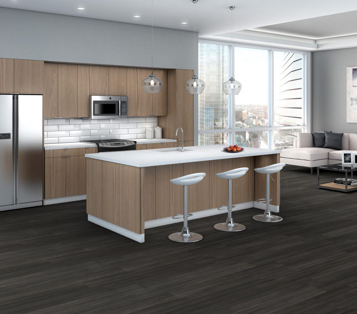 Philadelphia Commercial - In The Grain II 12 - Luxury Vinyl Plank - Ember floor installation