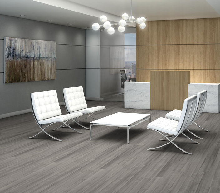 Philadelphia Commercial - In The Grain II 12 - Luxury Vinyl Plank - English Grey floor installation
