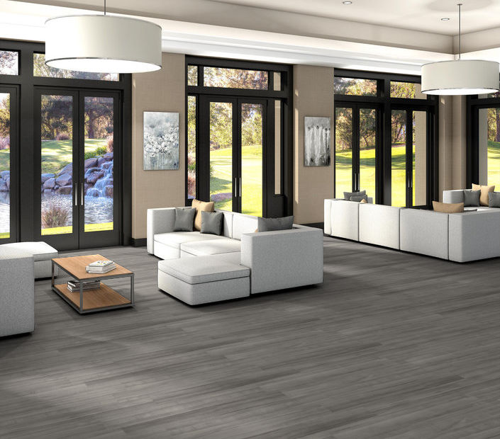 Philadelphia Commercial - In The Grain II 12 - Luxury Vinyl Plank - English Grey floor installation