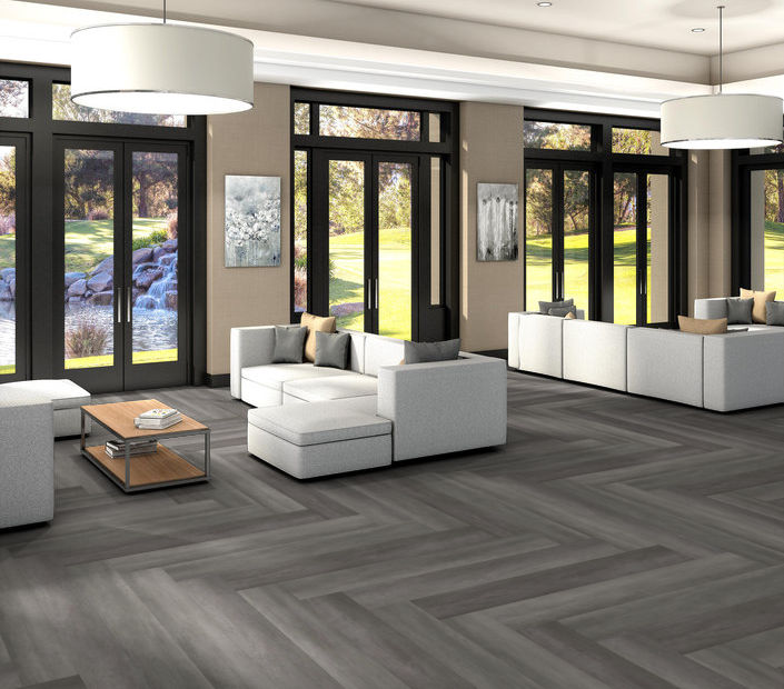 Philadelphia Commercial - Philosopher's Tree - Luxury Vinyl Plank - Graphite Steel floor installation